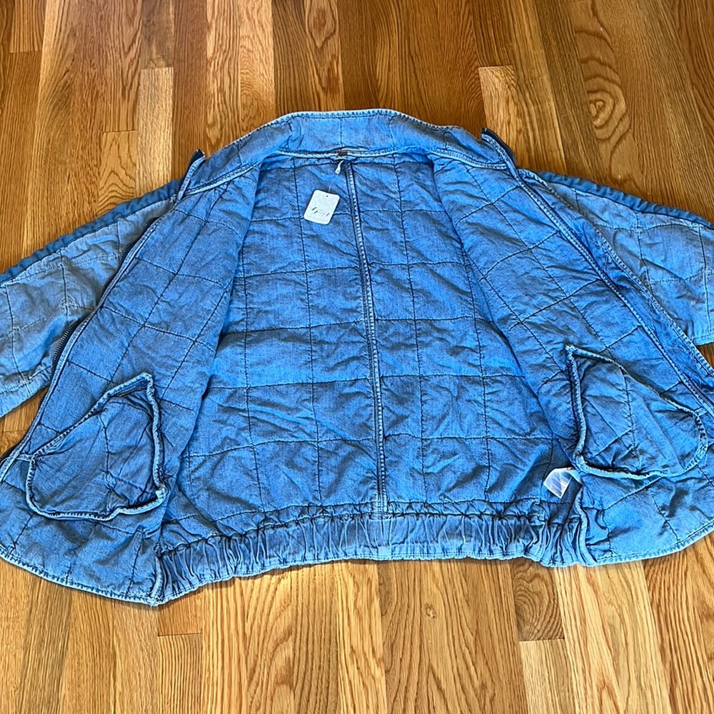 Free People Denim Dolman Quilted Jacket - Picture 10 of 16